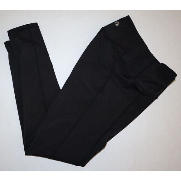 TSLA Women’s Sz Large Black Mid-Waist High Rise Pockets Running Yoga Gym Tights - Picture 6 of 6